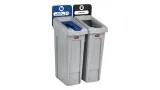 Recyklačná stanica SLIM JIM 2-odpad/ papier/ Rubbermaid