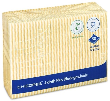 Utierka J-Cloth® PLUS biodegradable žltá karton/20bal x 50ks CHICOPEE