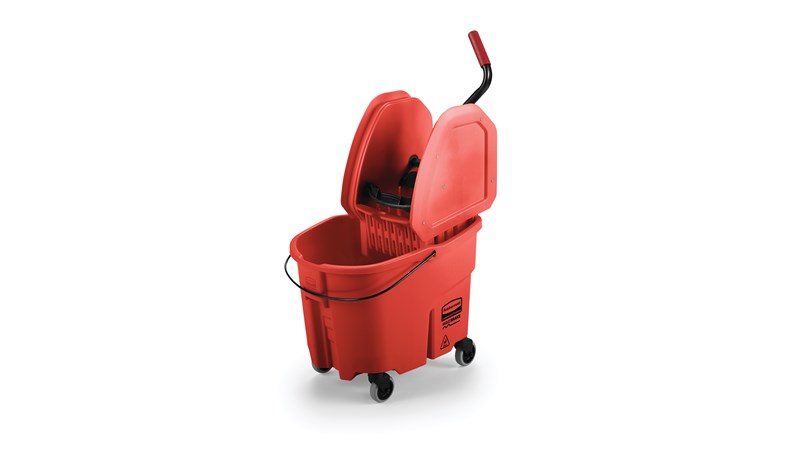 Umývací vozík s reduktorom a žmýkačom Wawe brake press combo červený Rubbermaid