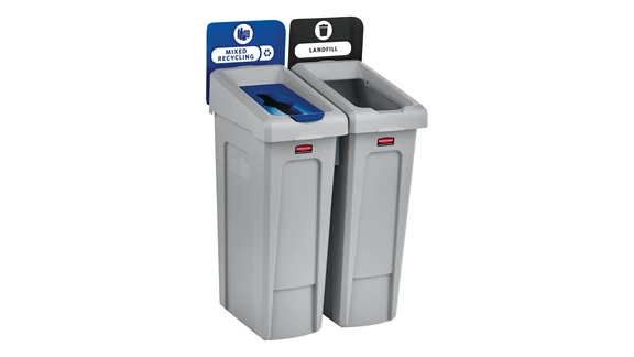 Recyklačná stanica SLIM JIM 2-odpad/ papier/ Rubbermaid