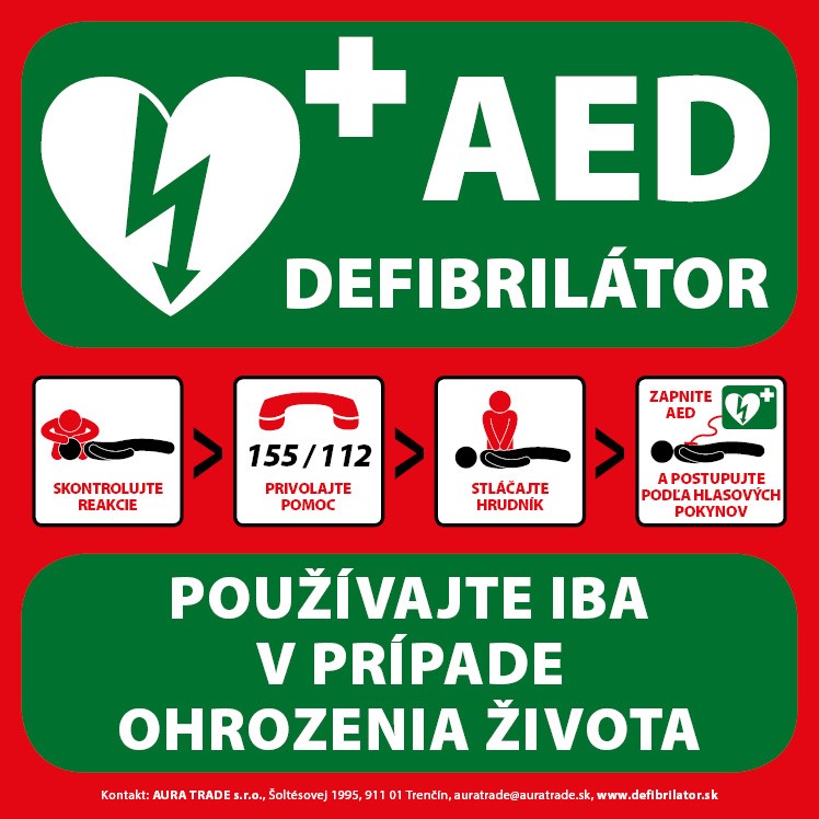 AED tabuľa prvej pomoci pre skrinku prenosného AED 