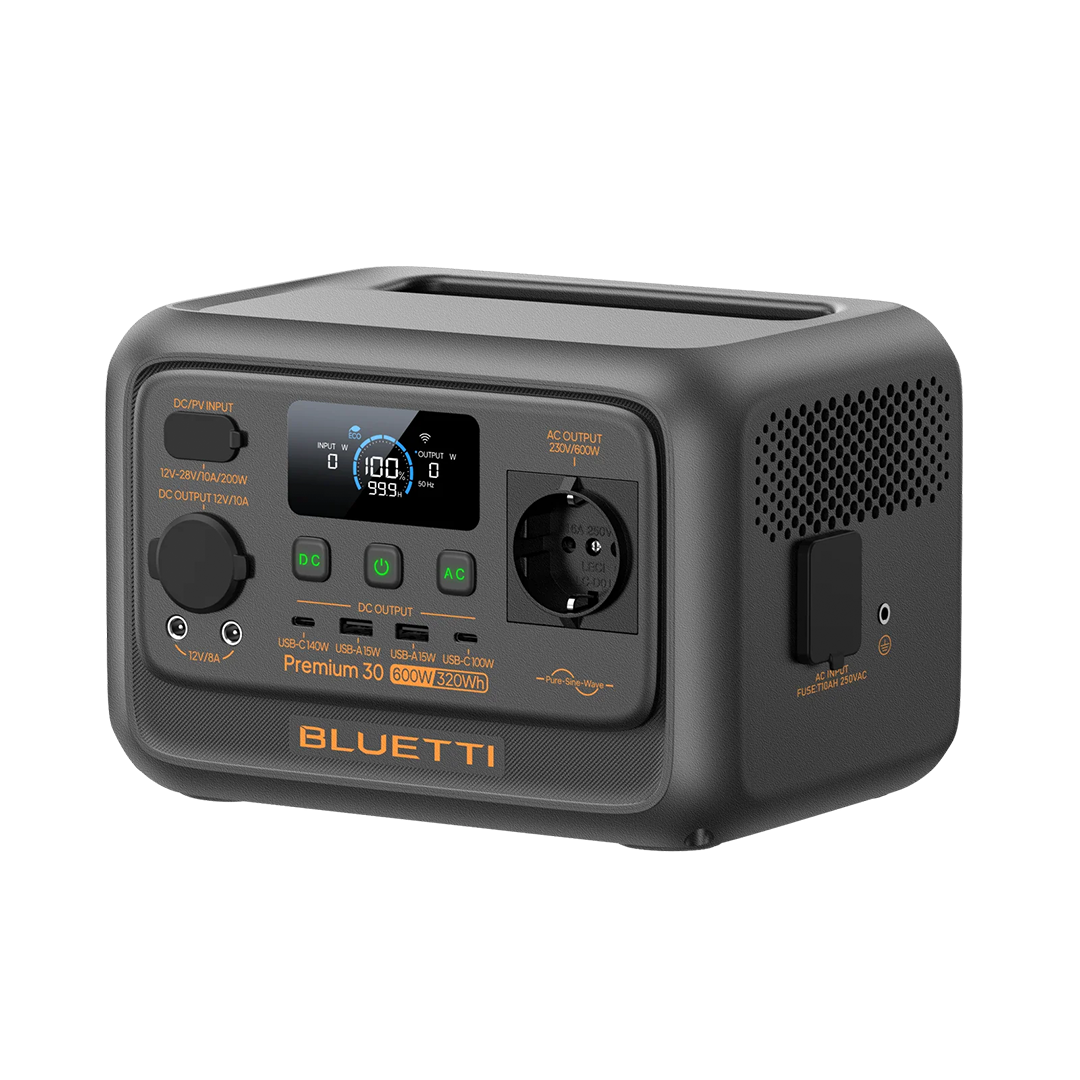 BLUETTI Premium 30 V2 – Prenosná nabíjacia stanica (600 W / 320 Wh, LiFePO₄)