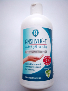 ANSILVER-T antibakteriálny vodný gél 500g dlhodobá dezinfekcia rúk a pokožky
