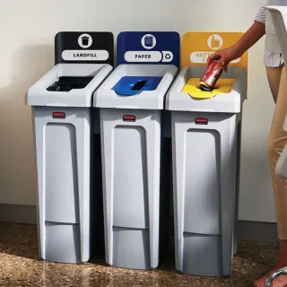 Recyklačná stanica SLIM JIM 3 - odpad/ papier/plast/ Rubbermaid