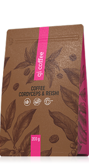 Qi coffee XXL 200g silná instantna káva s extraktmi húb reishi Energy